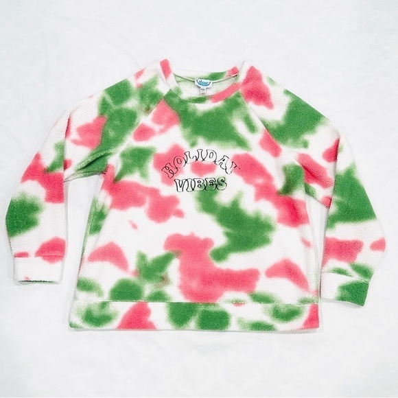 Rockin’ Around Holiday Vibes Fleece Sherpa Christmas Crewneck Sweatshirt - Picture 1 of 7